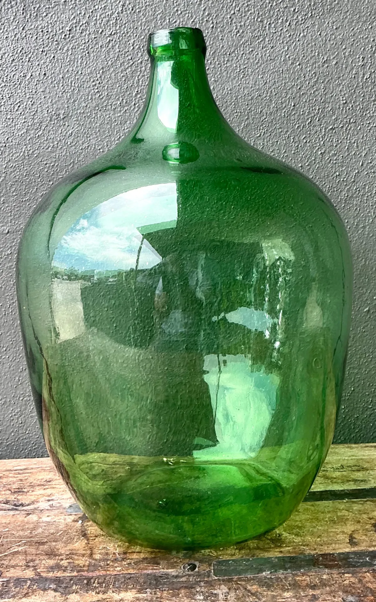 Vintage Green Glass Demijohn Bottle — additional photo 3