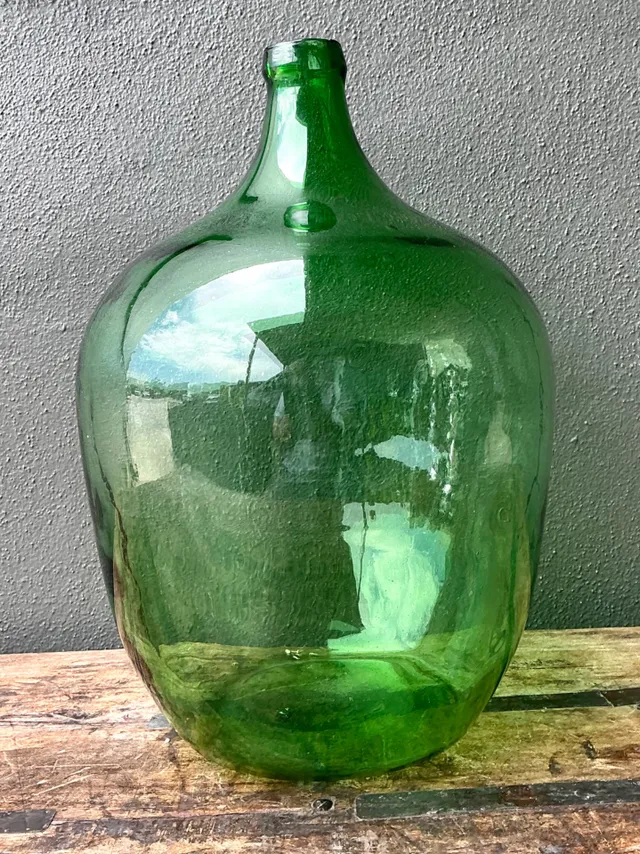 Vintage Green Glass Demijohn Bottle — additional photo 3