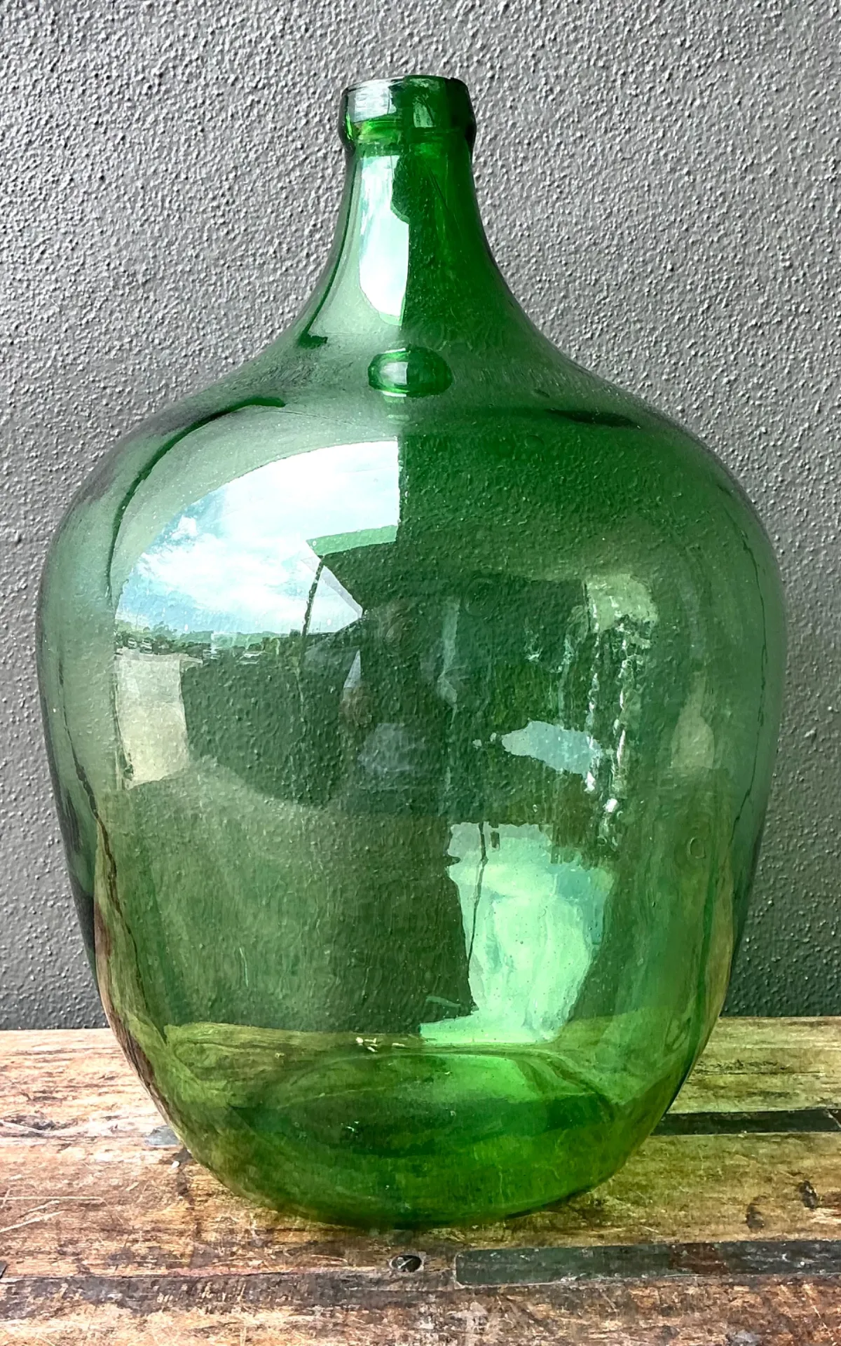 Vintage Green Glass Demijohn Bottle — additional photo 2
