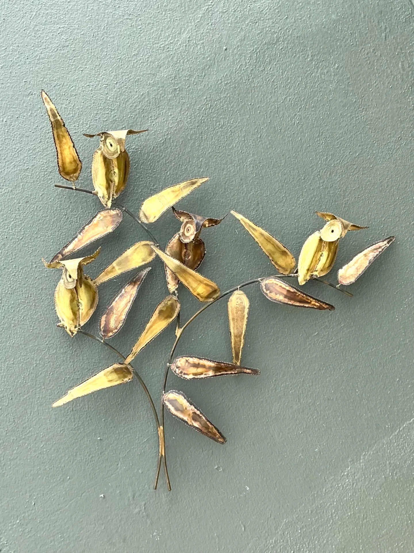 Vintage Brass Owl Wall Sculpture After Curtis Jere — additional photo 4