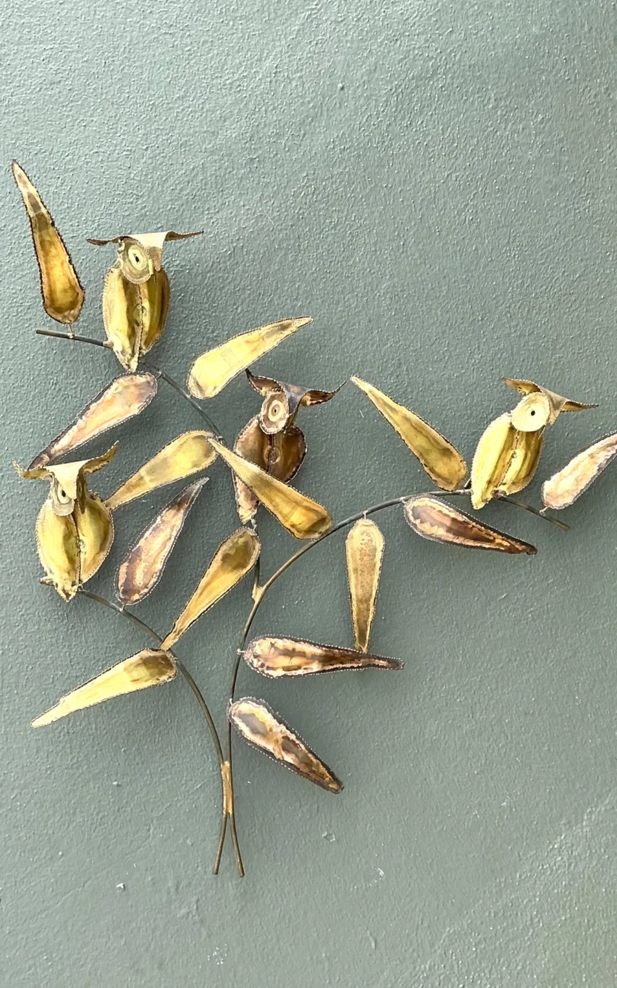 Vintage Brass Owl Wall Sculpture After Curtis Jere — additional photo 4