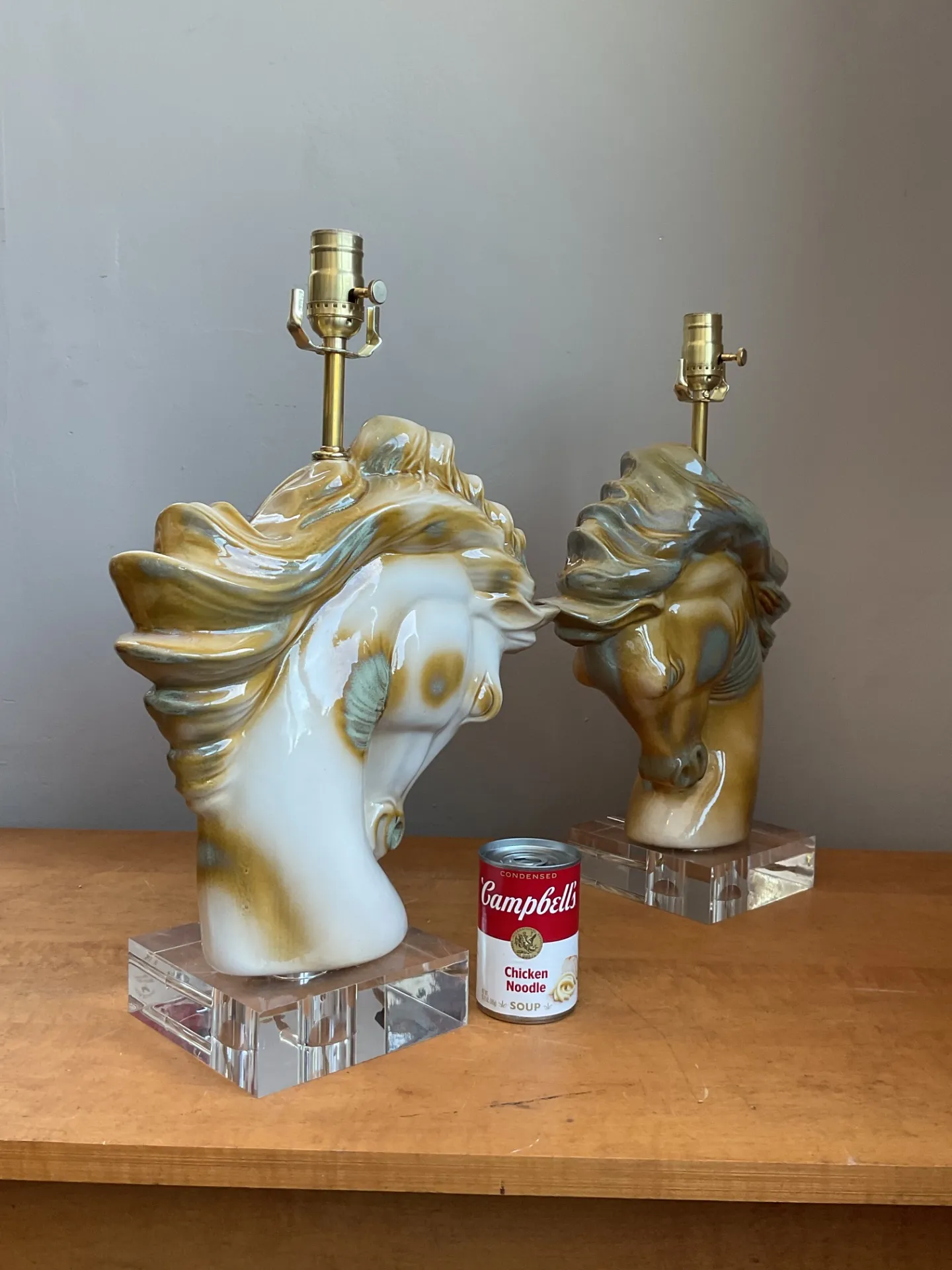 Vintage Ceramic Horse Head Table Lamps - A Pair — additional photo 7