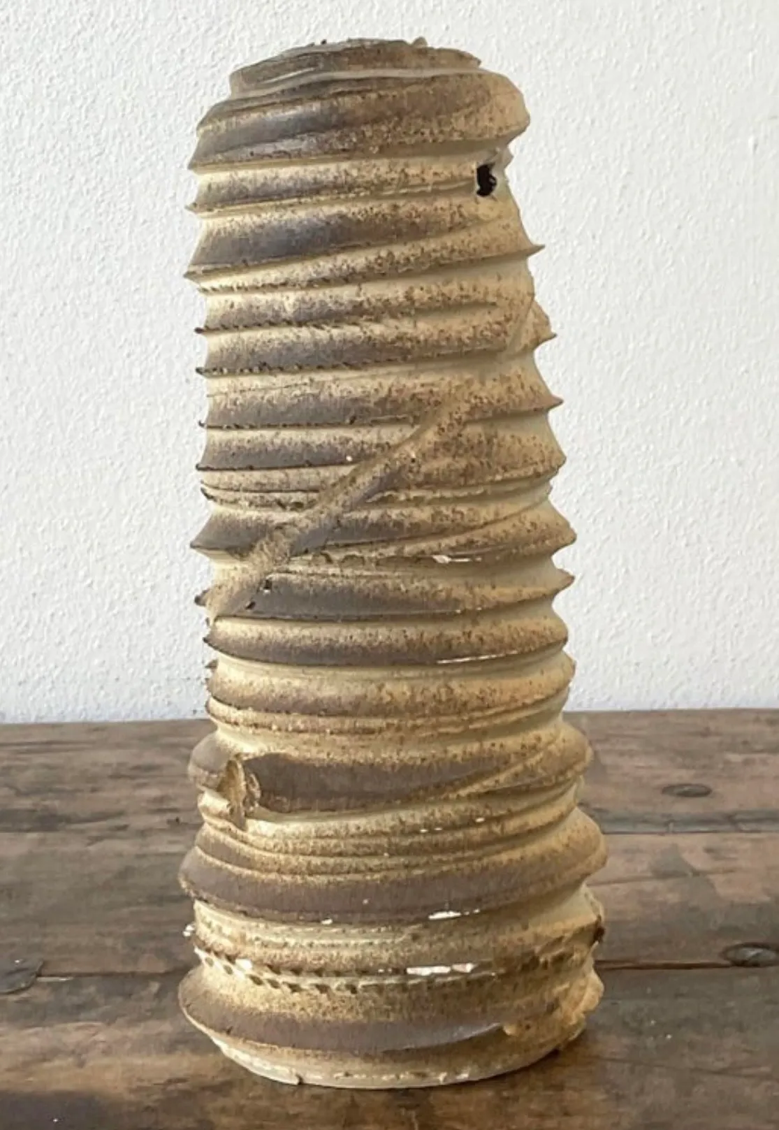 Vintage Original Studio Pottery Vase - Stoneware, 3.5W x 8.25H — additional photo 5