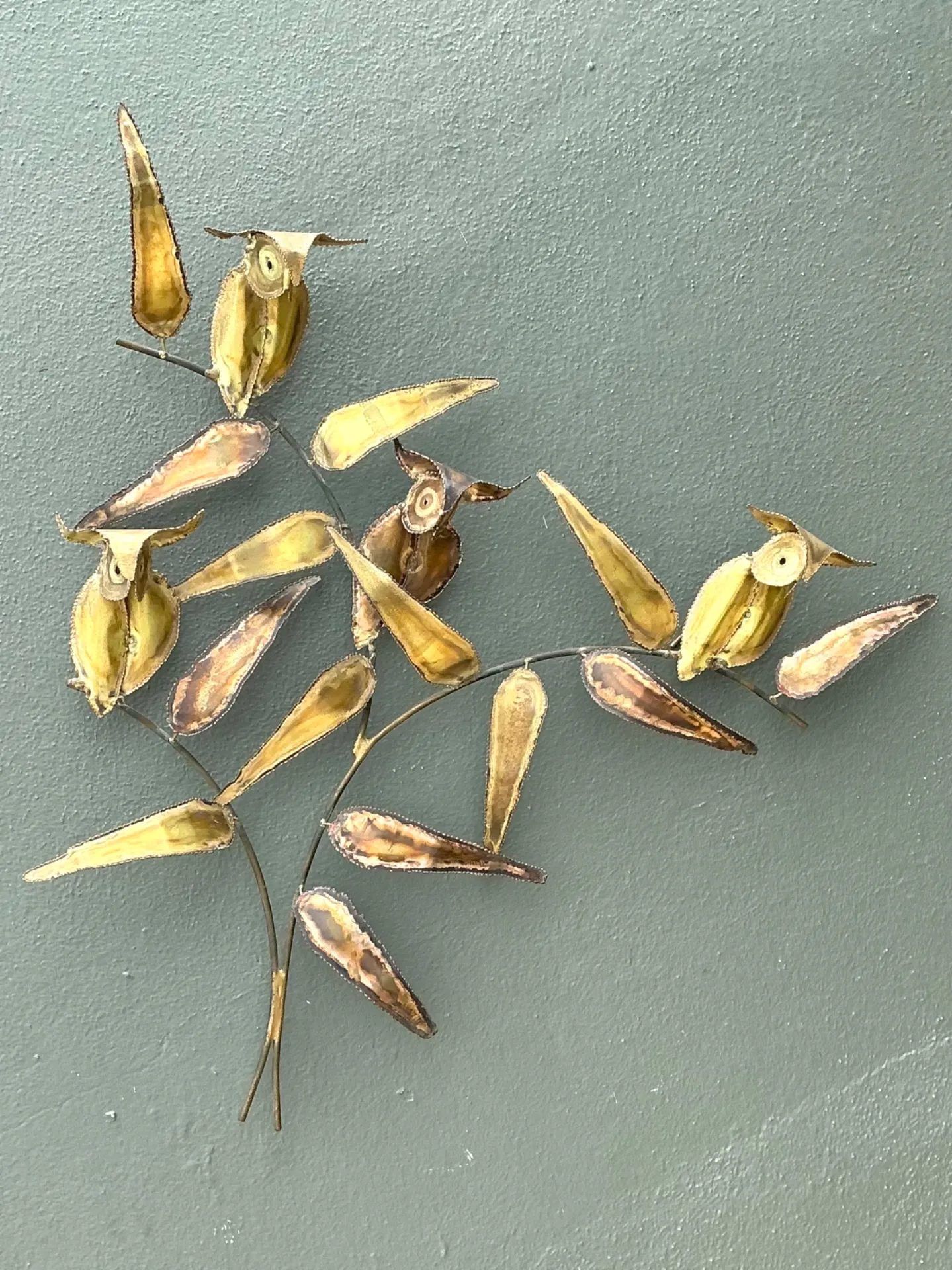 Vintage Brass Owl Wall Sculpture After Curtis Jere — additional photo 8