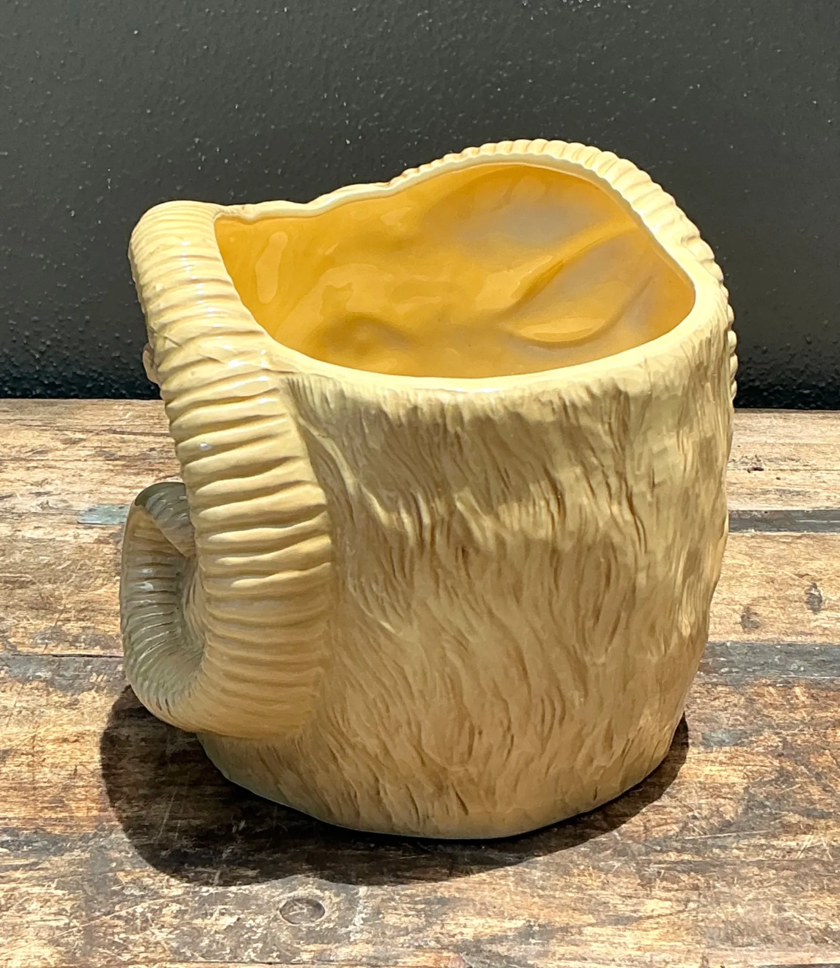 Vintage Italian Ceramic Rams Head Cache Pot — additional photo 5