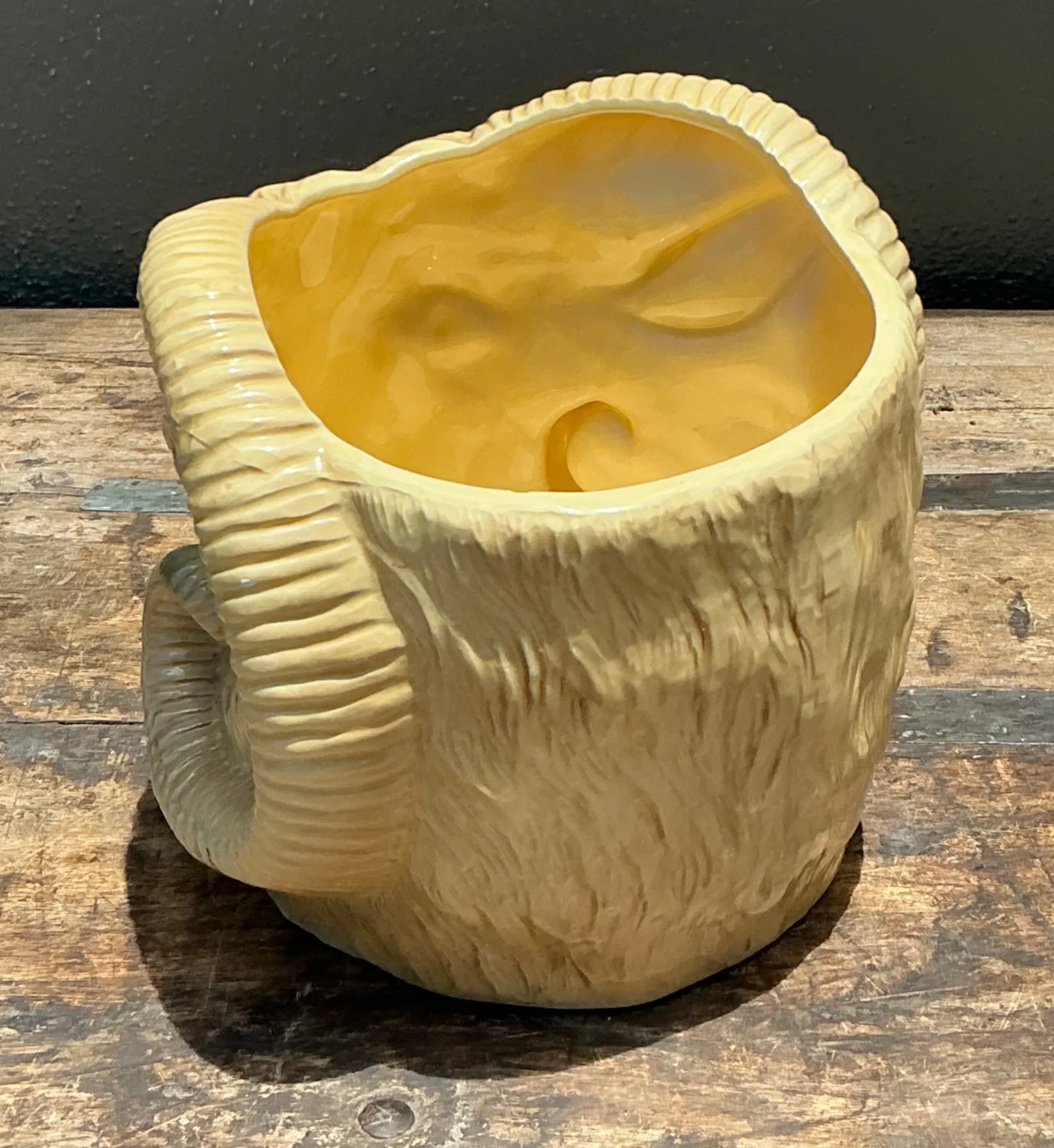 Vintage Italian Ceramic Rams Head Cache Pot — additional photo 7