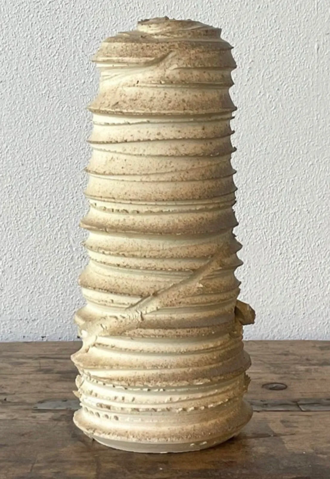 Vintage Original Studio Pottery Vase - Stoneware, 3.5W x 8.25H — additional photo 2