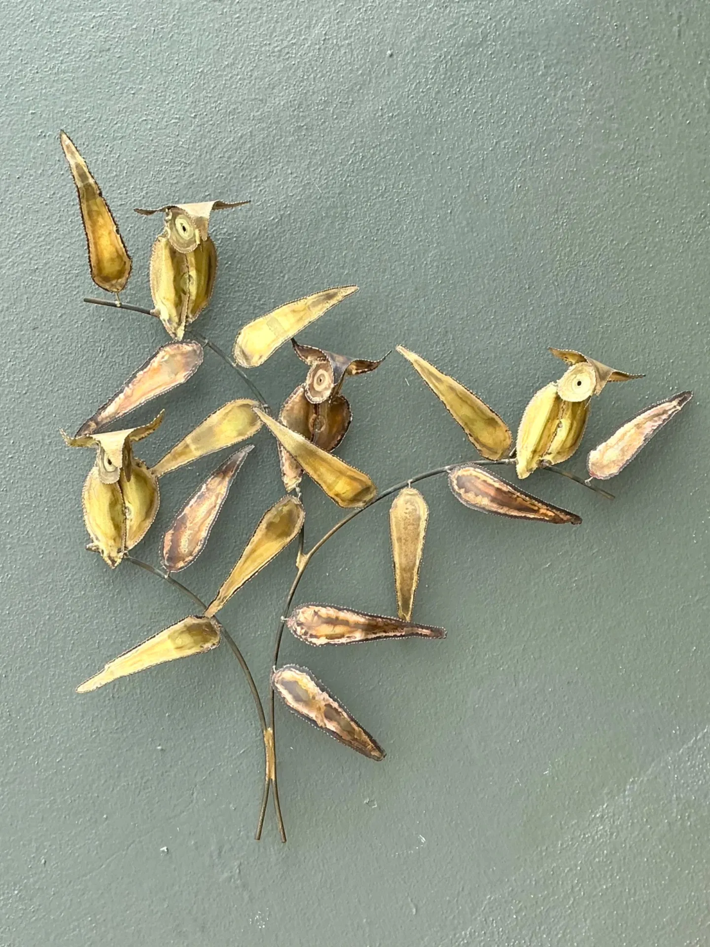 Vintage Brass Owl Wall Sculpture After Curtis Jere — additional photo 6