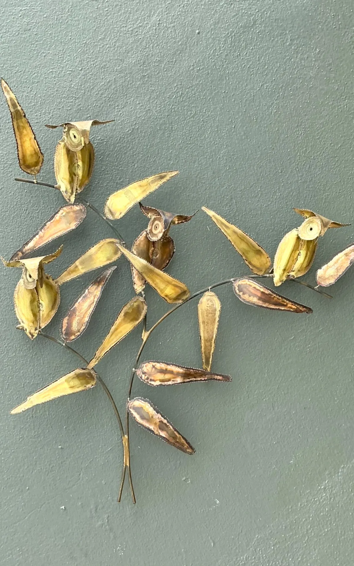 Vintage Brass Owl Wall Sculpture After Curtis Jere — additional photo 6