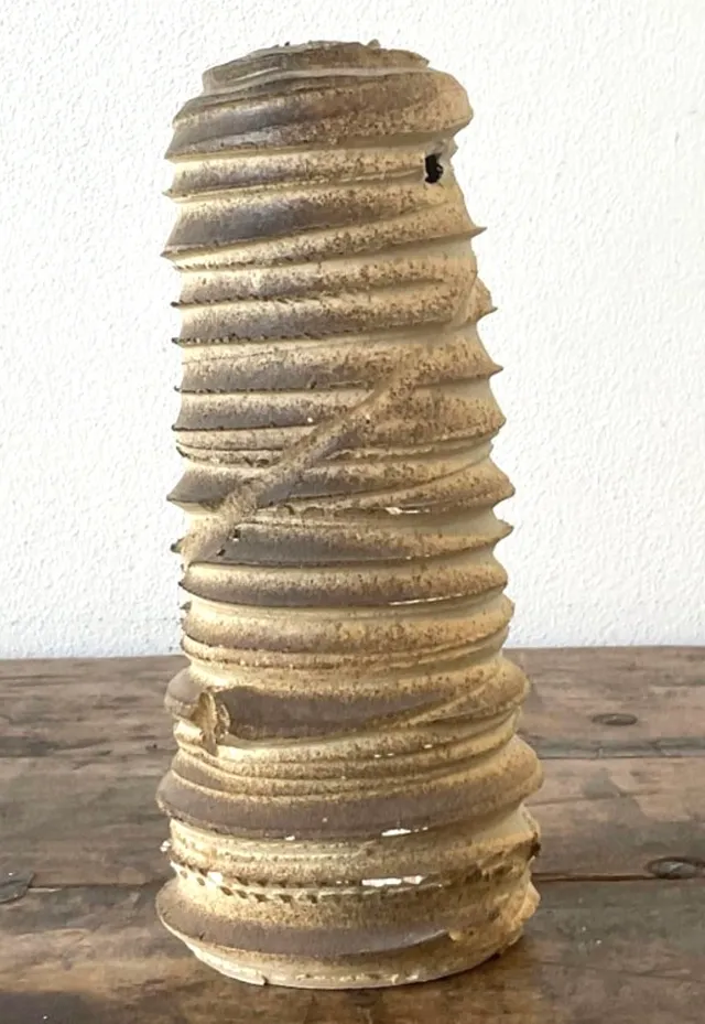 Vintage Original Studio Pottery Vase - Stoneware, 3.5W x 8.25H — additional photo 8