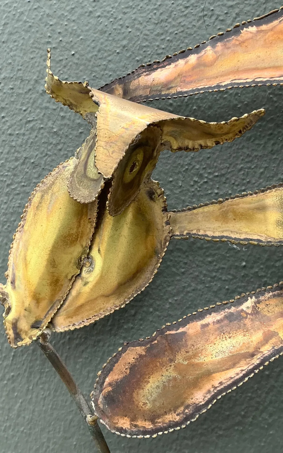 Vintage Brass Owl Wall Sculpture After Curtis Jere — additional photo 3