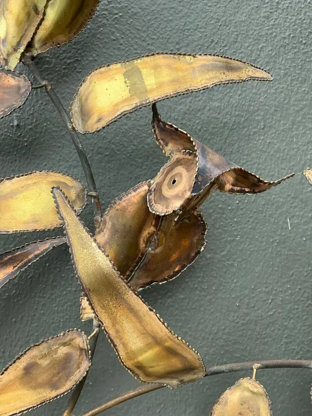 Vintage Brass Owl Wall Sculpture After Curtis Jere — additional photo 7