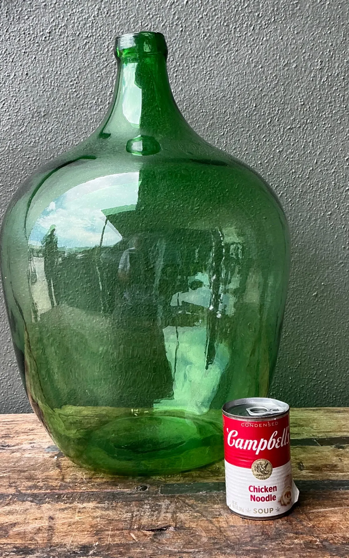 Vintage Green Glass Demijohn Bottle — additional photo 1