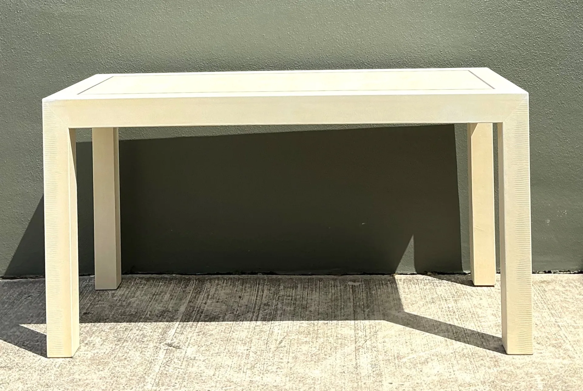 Vintage Snake Skin and Wood Console Table — additional photo 2