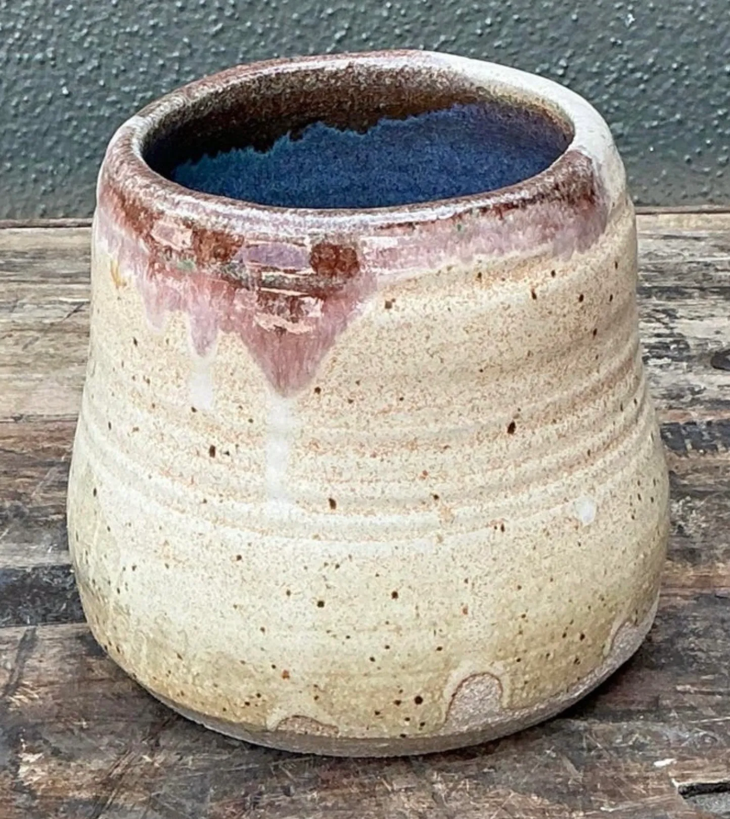 Vintage Original Studio Pottery Vase - Pottery, 5W x 4.75H — additional photo 1