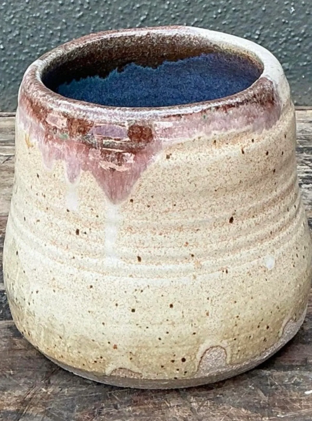 Vintage Original Studio Pottery Vase - Pottery, 5W x 4.75H