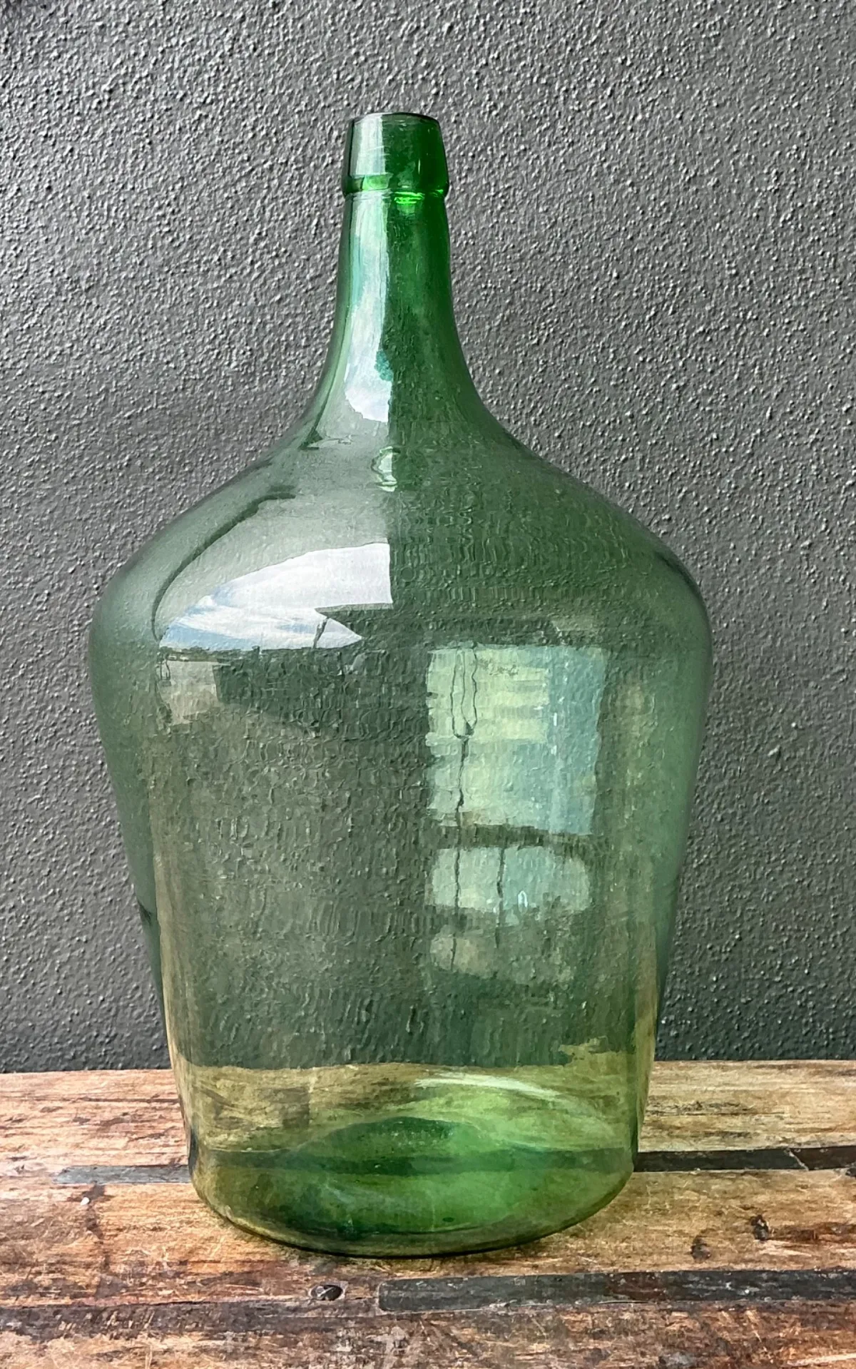 Vintage Green Glass Demijohn Bottle - Green, 11W x 19.25H — additional photo 7