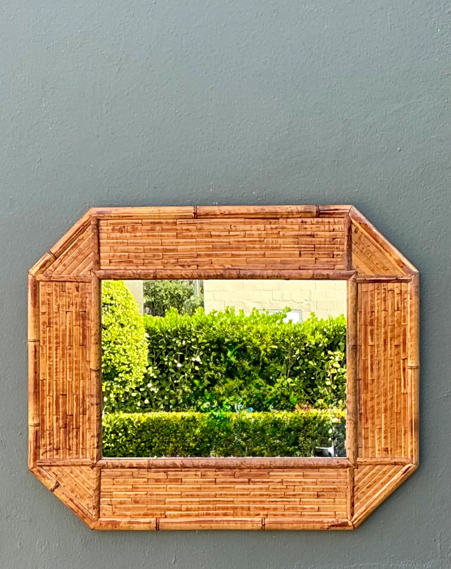 Vintage Bamboo Octagonal Wall Mirror — additional photo 8