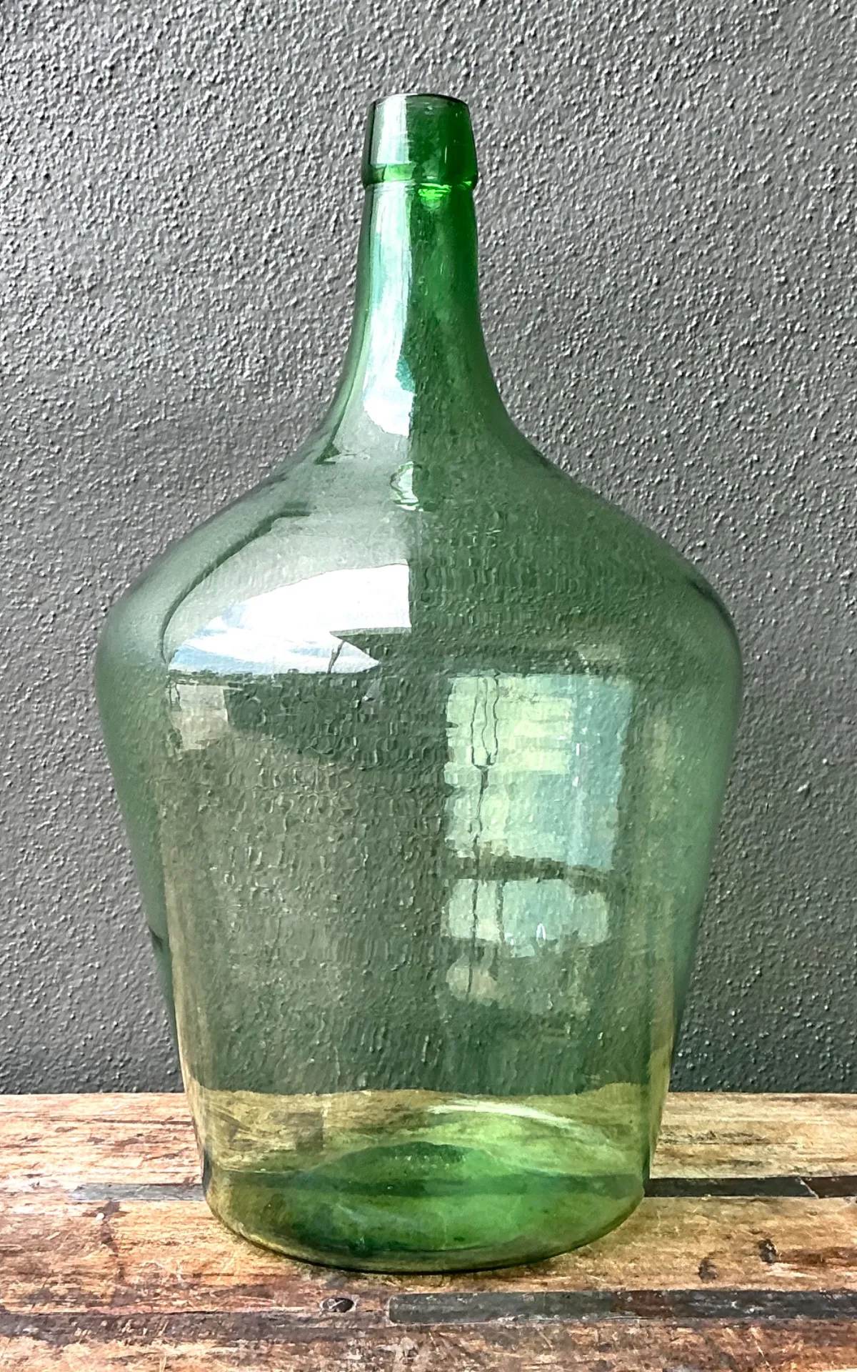 Vintage Green Glass Demijohn Bottle - Green, 11W x 19.25H — additional photo 8