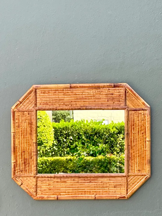 Vintage Bamboo Octagonal Wall Mirror — additional photo 1