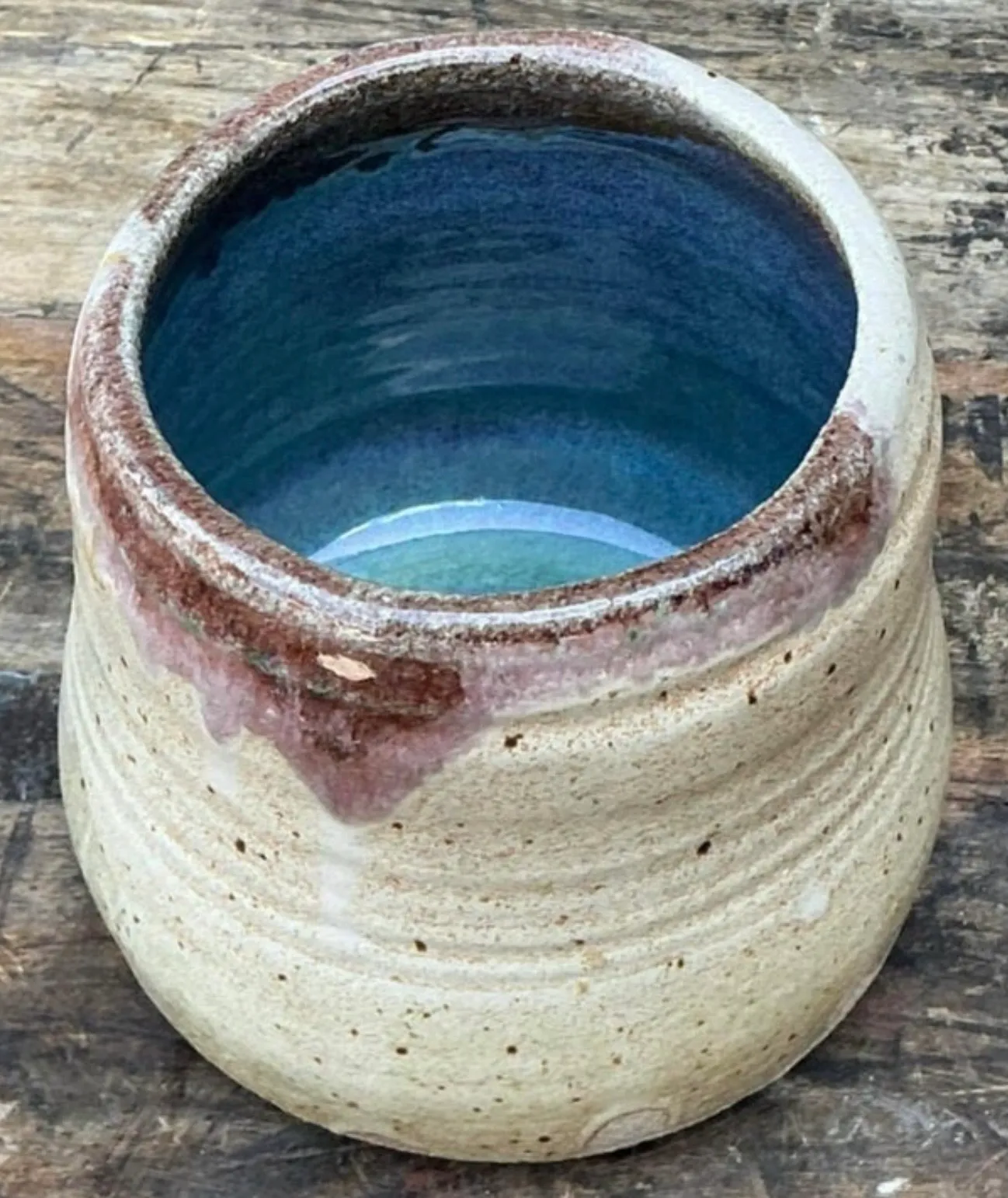 Vintage Original Studio Pottery Vase - Pottery, 5W x 4.75H — additional photo 4