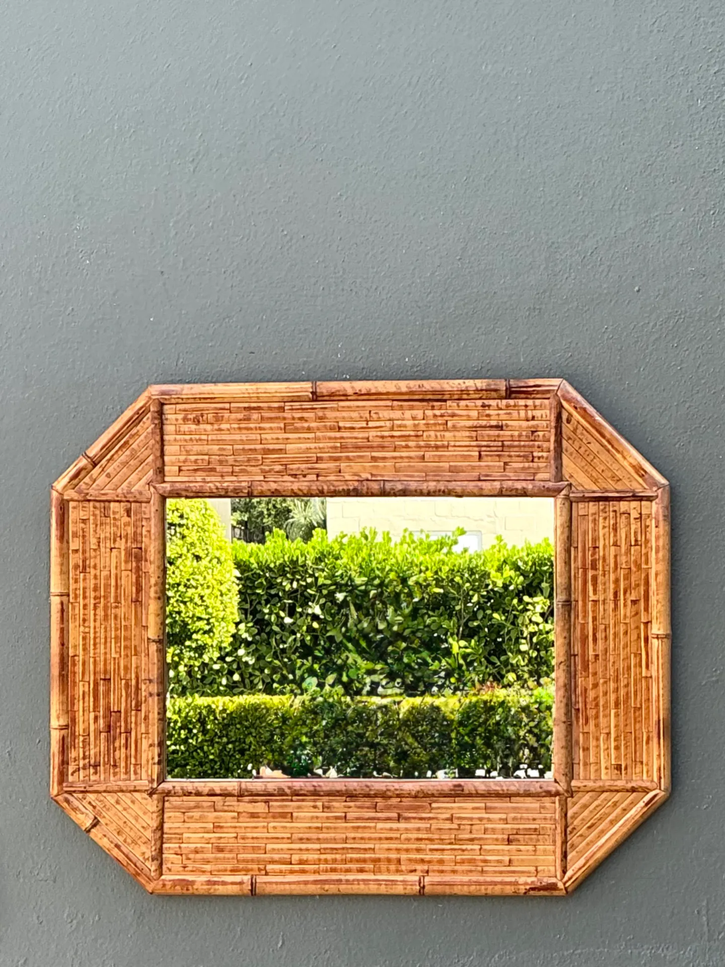 Vintage Bamboo Octagonal Wall Mirror — additional photo 5