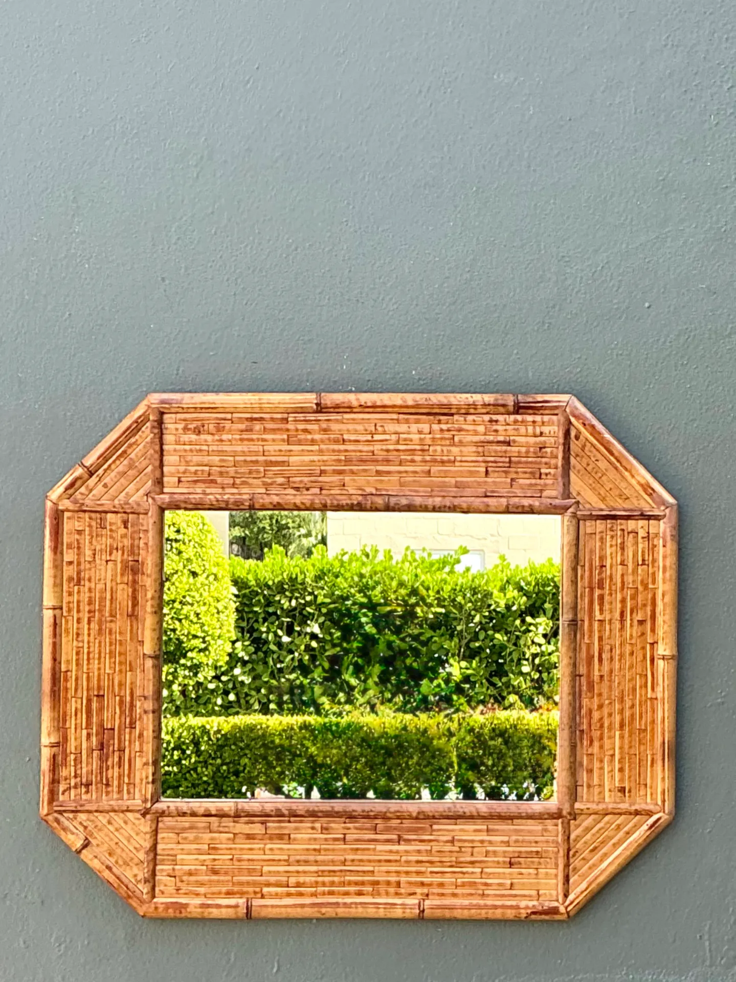Vintage Bamboo Octagonal Wall Mirror — additional photo 3