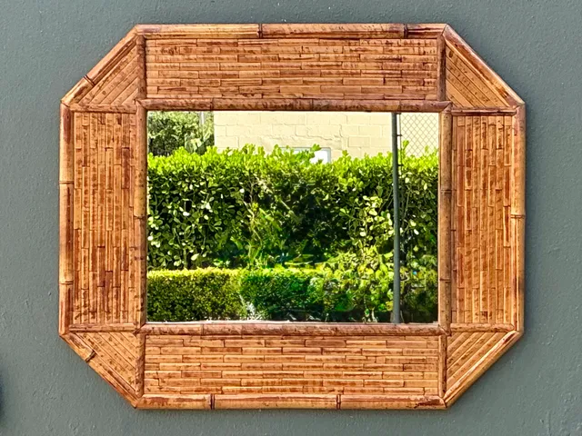 Vintage Bamboo Octagonal Wall Mirror — additional photo 6
