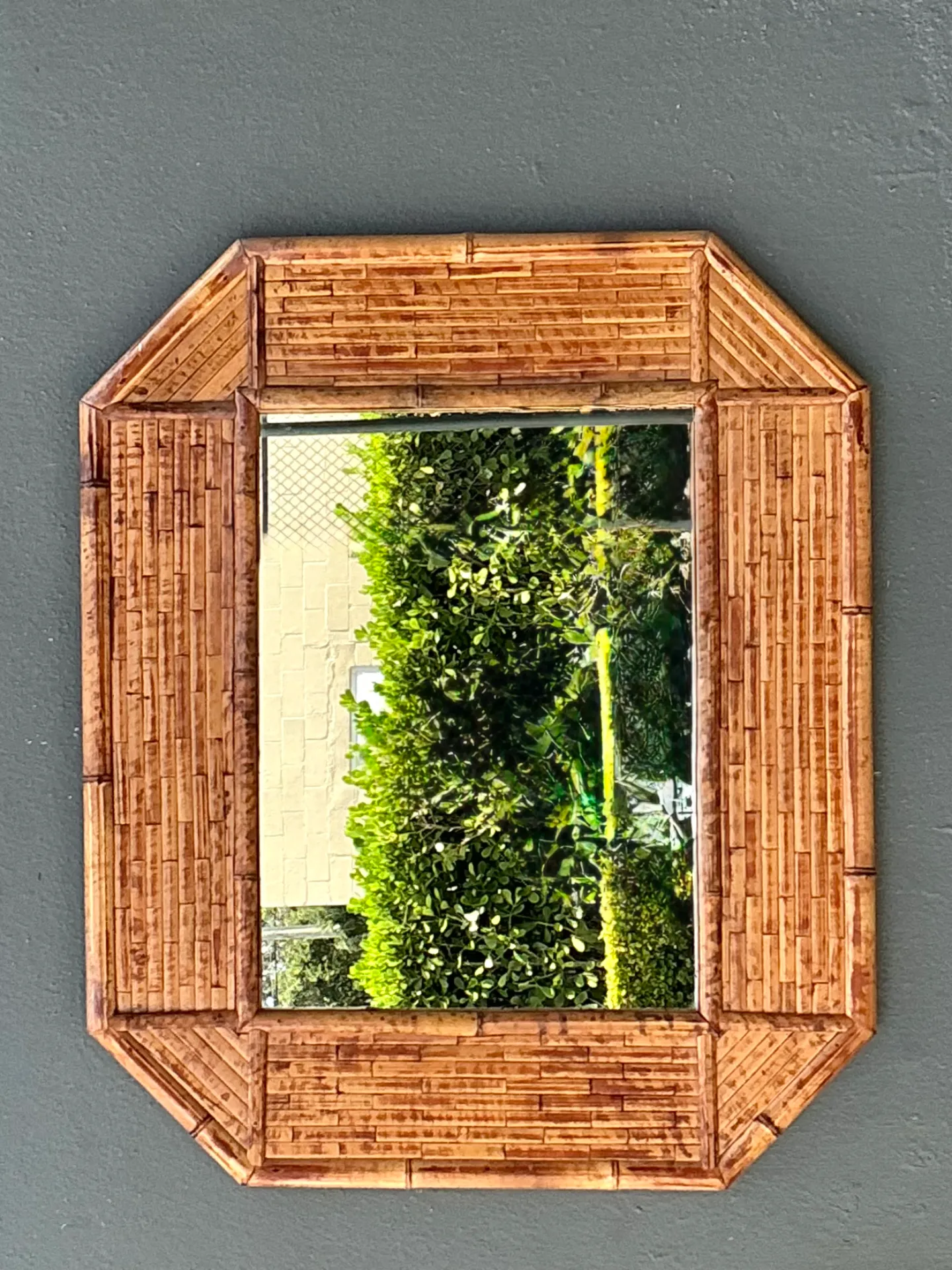 Vintage Bamboo Octagonal Wall Mirror — additional photo 2