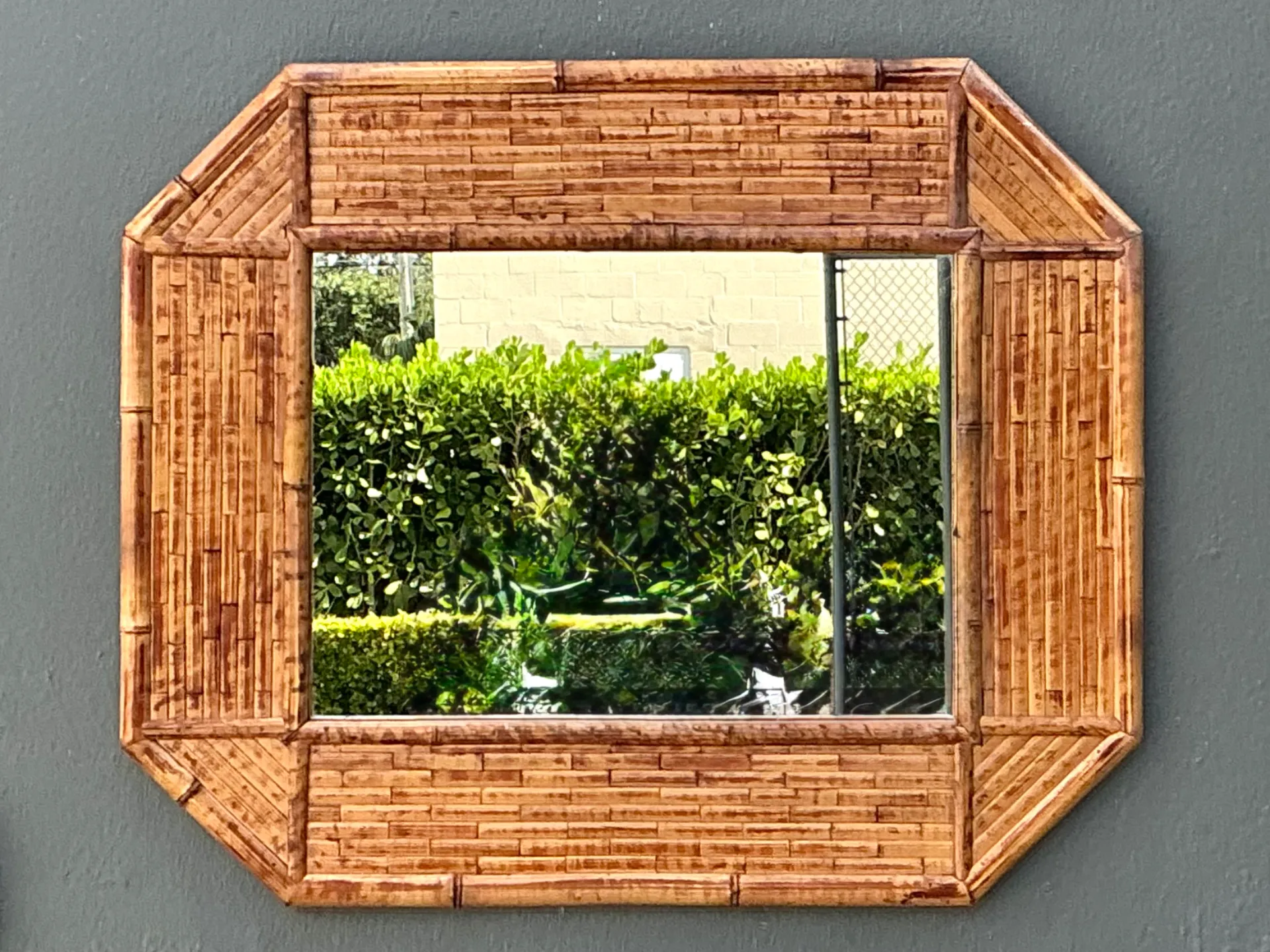 Vintage Bamboo Octagonal Wall Mirror — additional photo 4