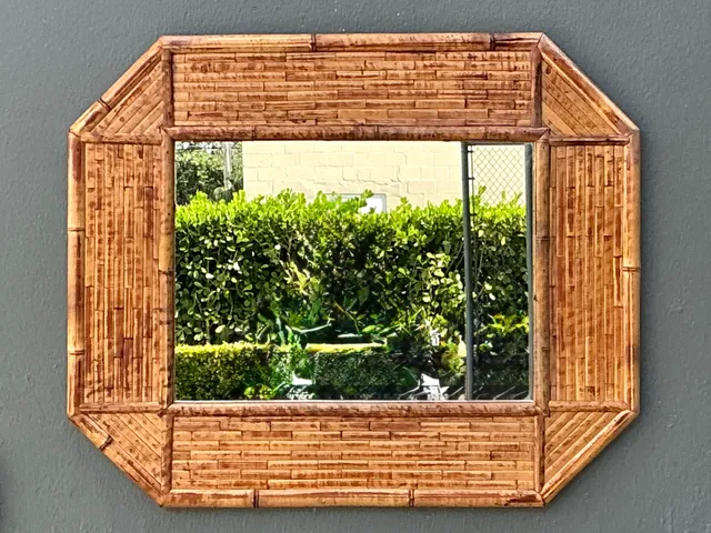 Vintage Bamboo Octagonal Wall Mirror — additional photo 4