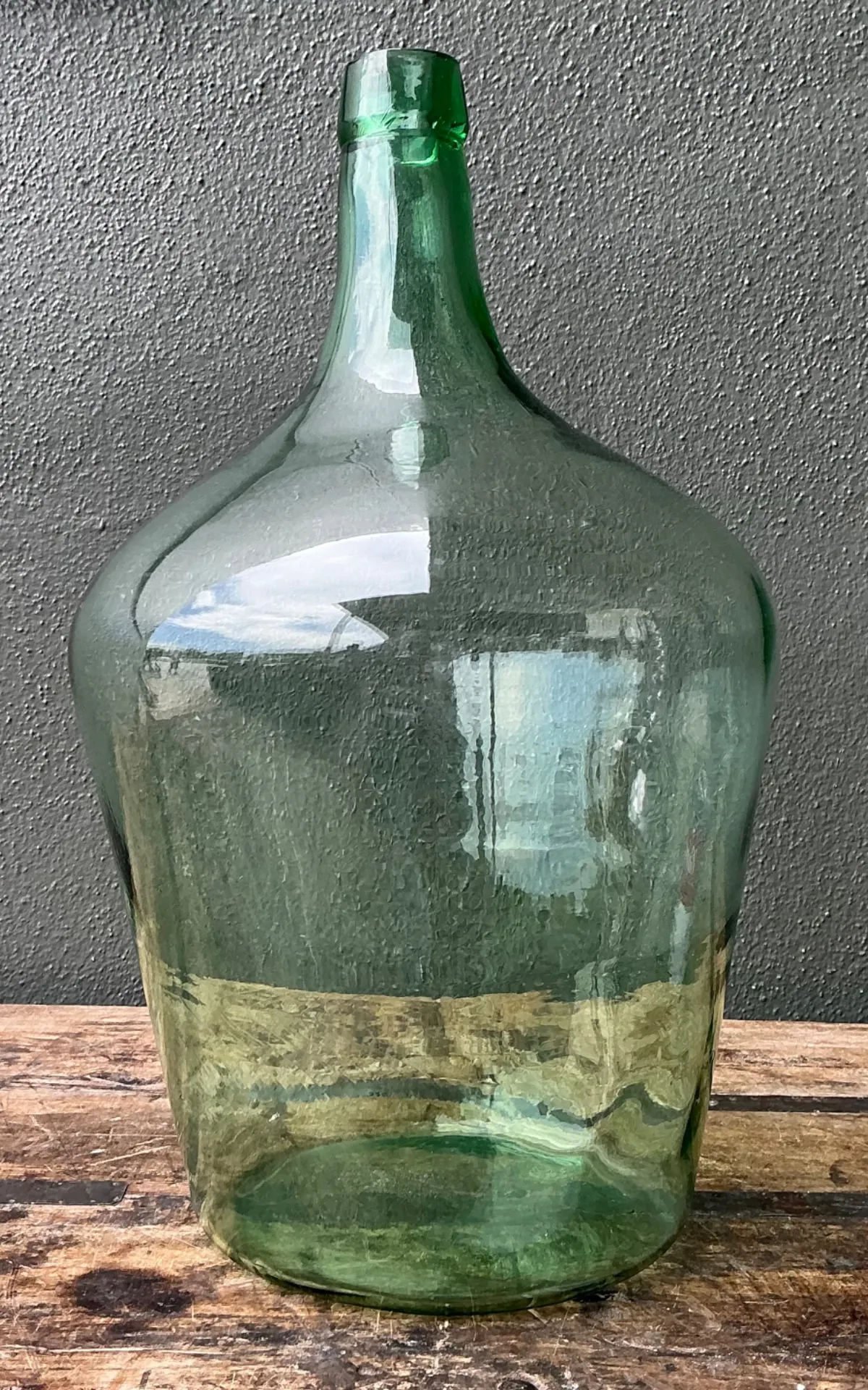 Vintage Green Glass Demijohn Bottle - Green, 11W x 18.75H — additional photo 7