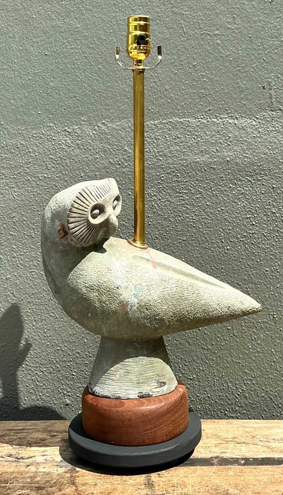 Vintage Ceramic Owl Sculpture Lamp — additional photo 3