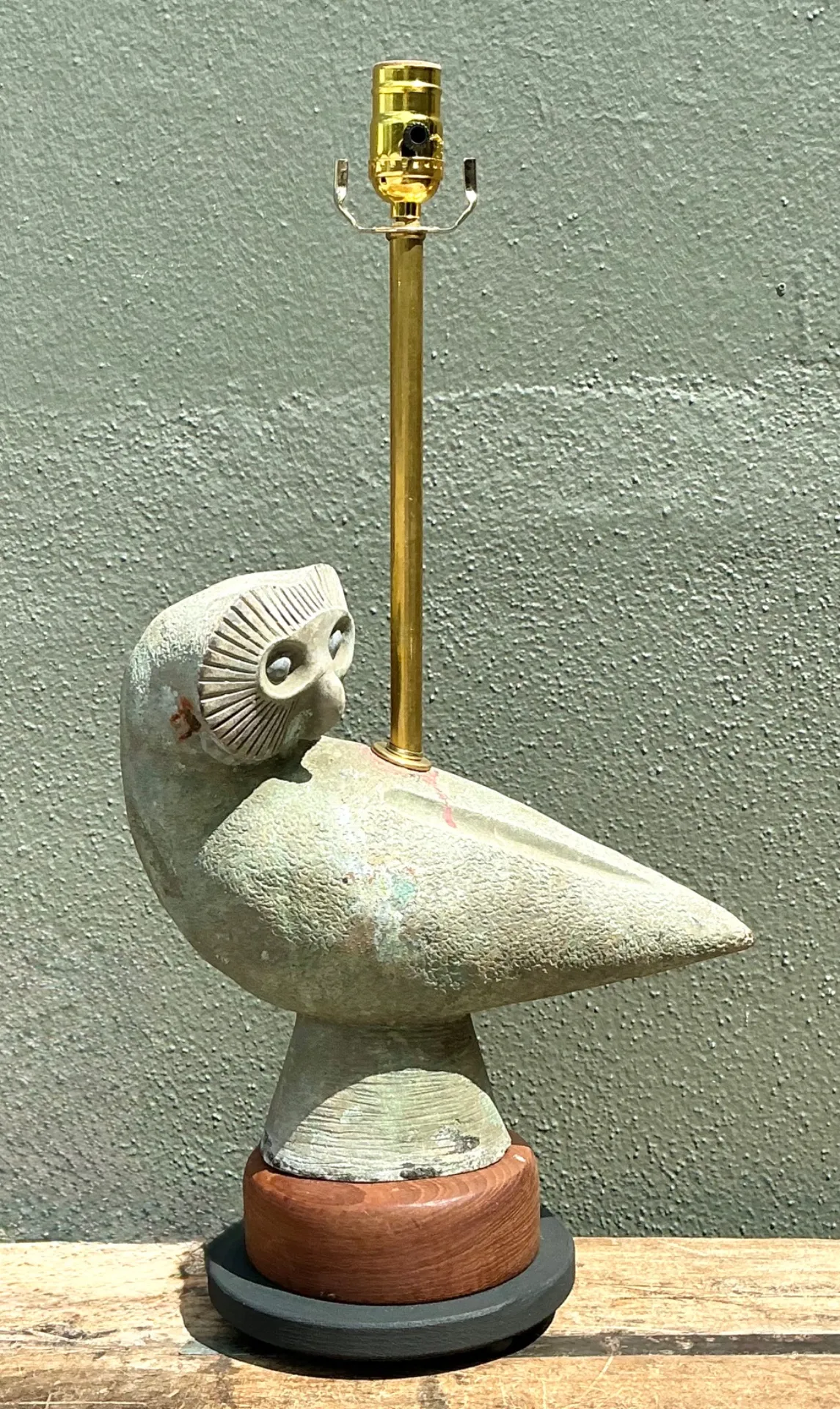 Vintage Ceramic Owl Sculpture Lamp — additional photo 6