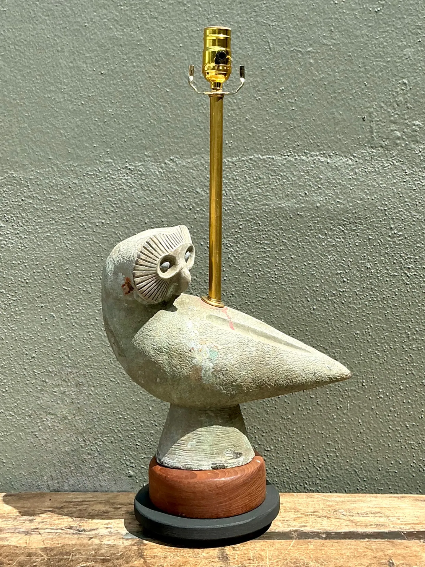 Vintage Ceramic Owl Sculpture Lamp — additional photo 5