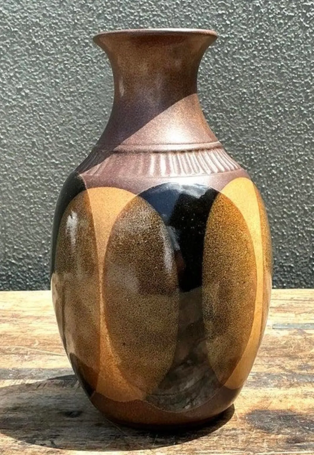 Vintage Original Studio Pottery Vase - Pottery, 4.75W x 9.5H — additional photo 2