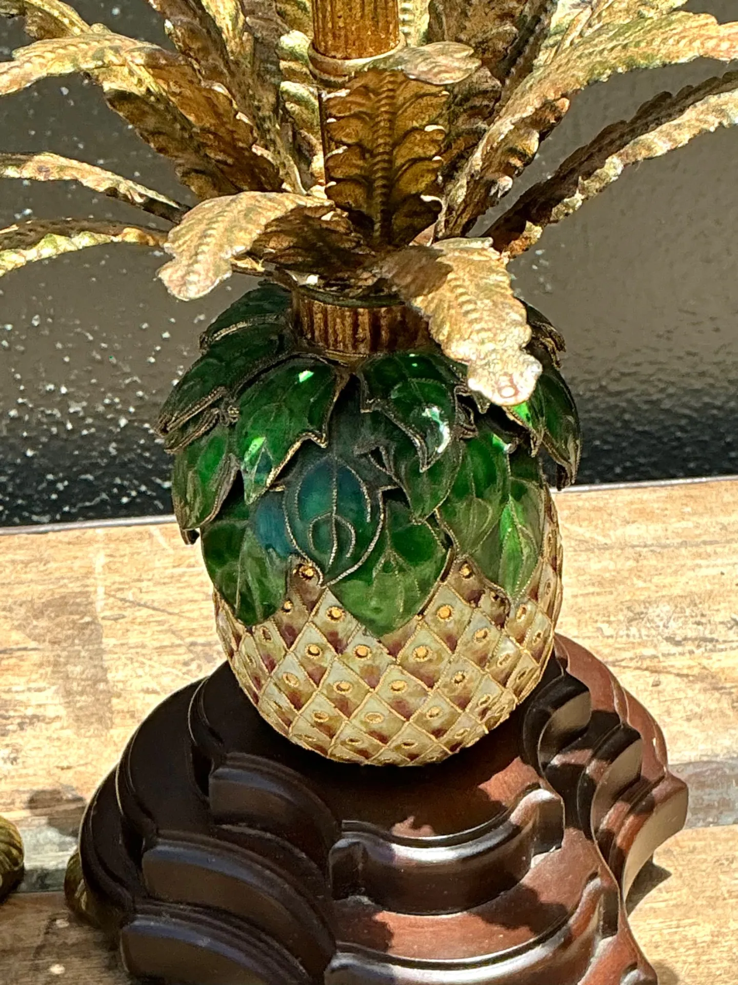 Vintage Frederick Cooper Enamel Pineapple Lamps - A Pair — additional photo 8