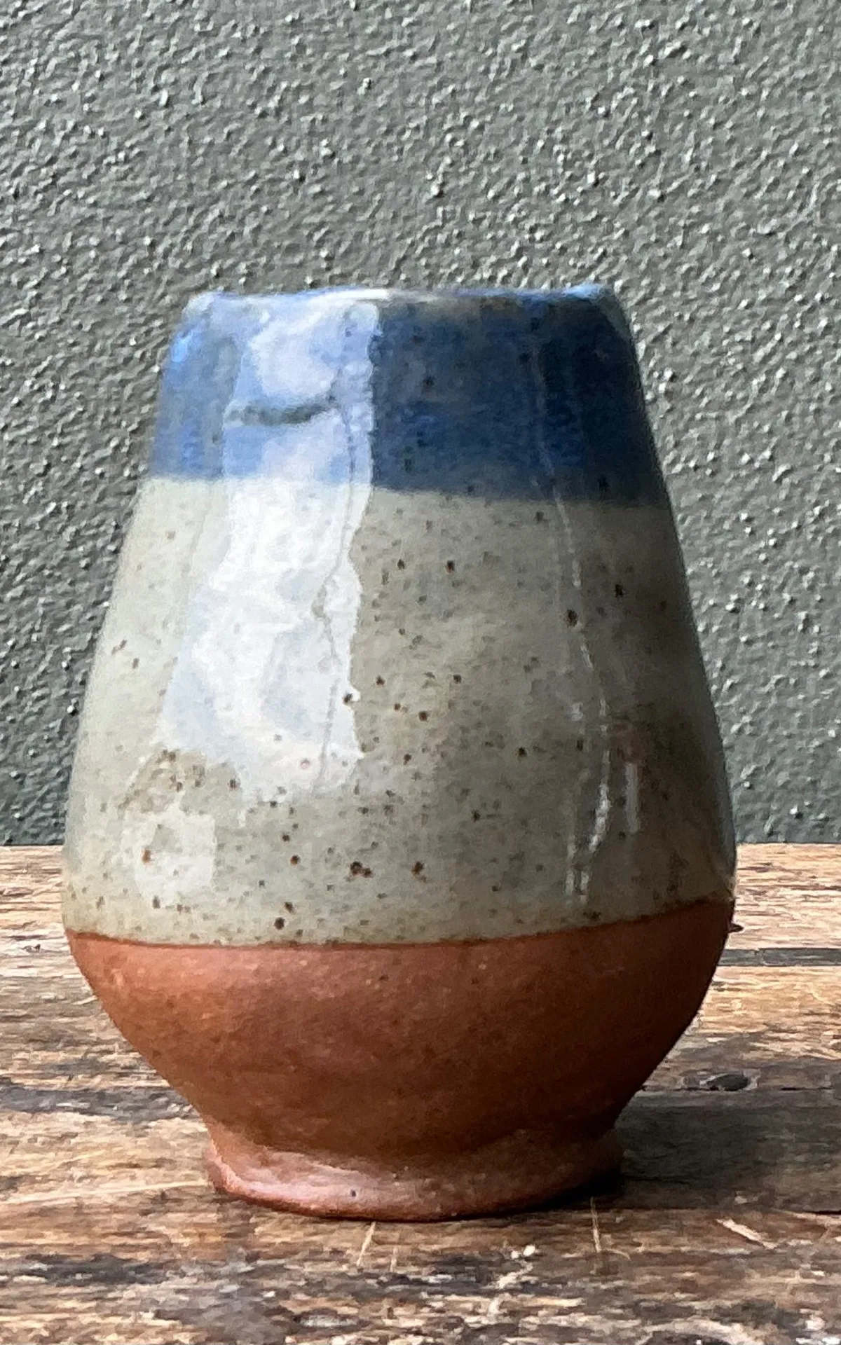 Vintage Blue and Gray Ceramic Vase — additional photo 8