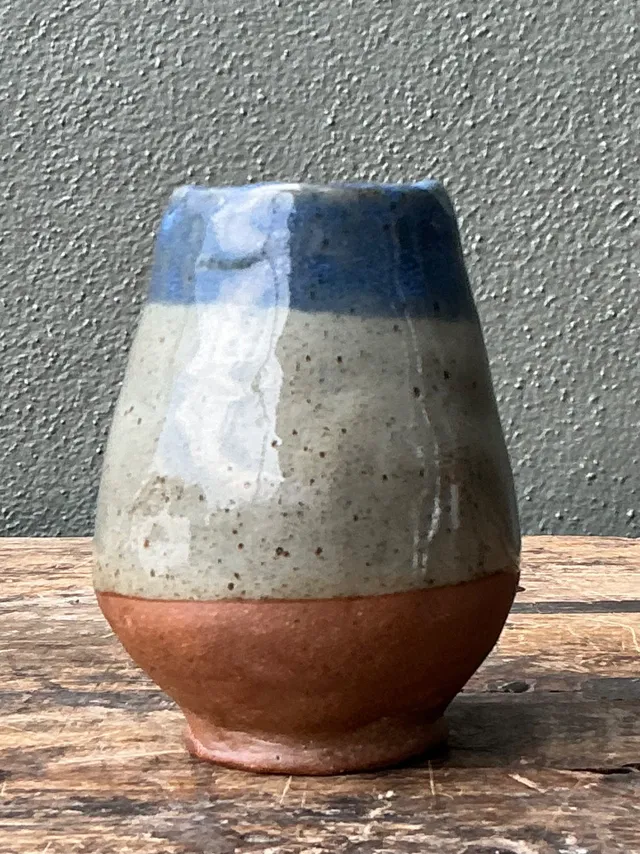 Vintage Blue and Gray Ceramic Vase — additional photo 8