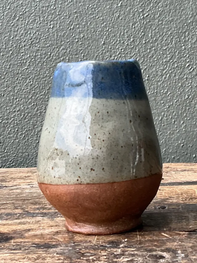 Vintage Blue and Gray Ceramic Vase — additional photo 7