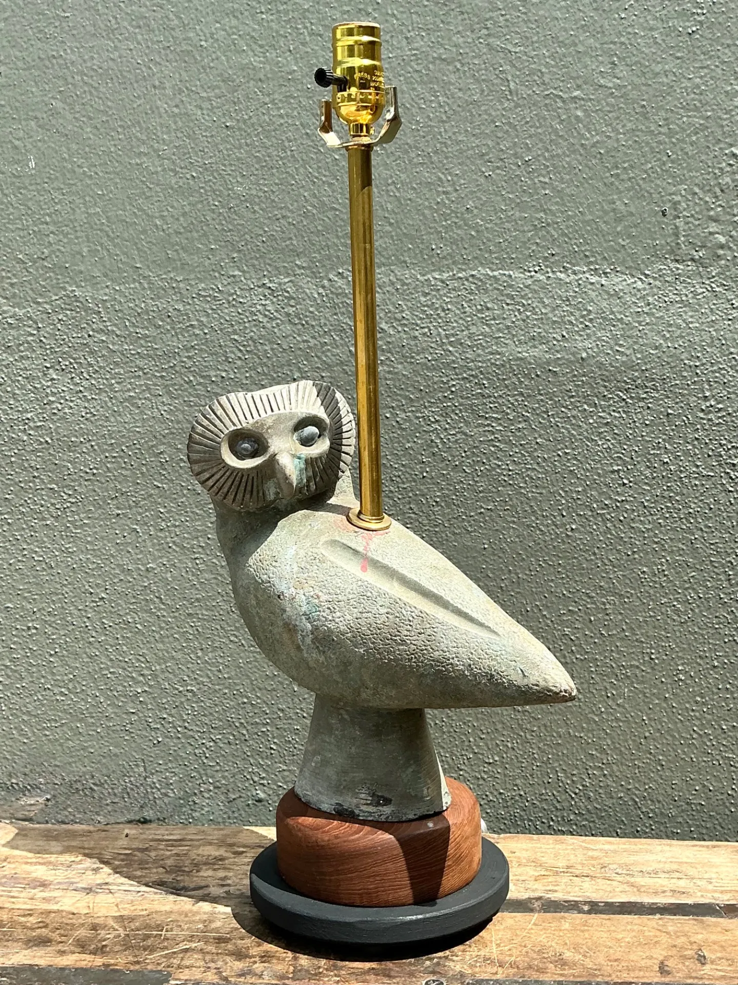 Vintage Ceramic Owl Sculpture Lamp — additional photo 2