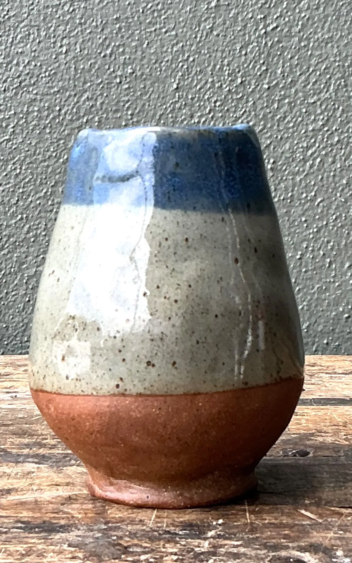 Vintage Blue and Gray Ceramic Vase — additional photo 2