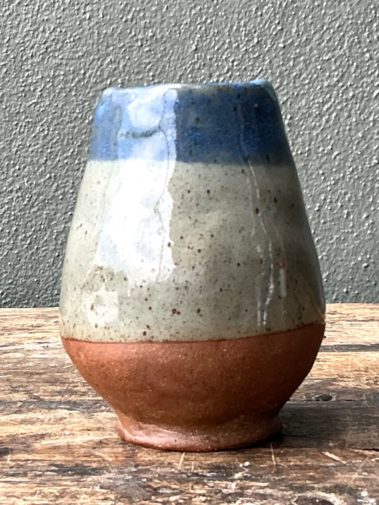 Vintage Blue and Gray Ceramic Vase — additional photo 6