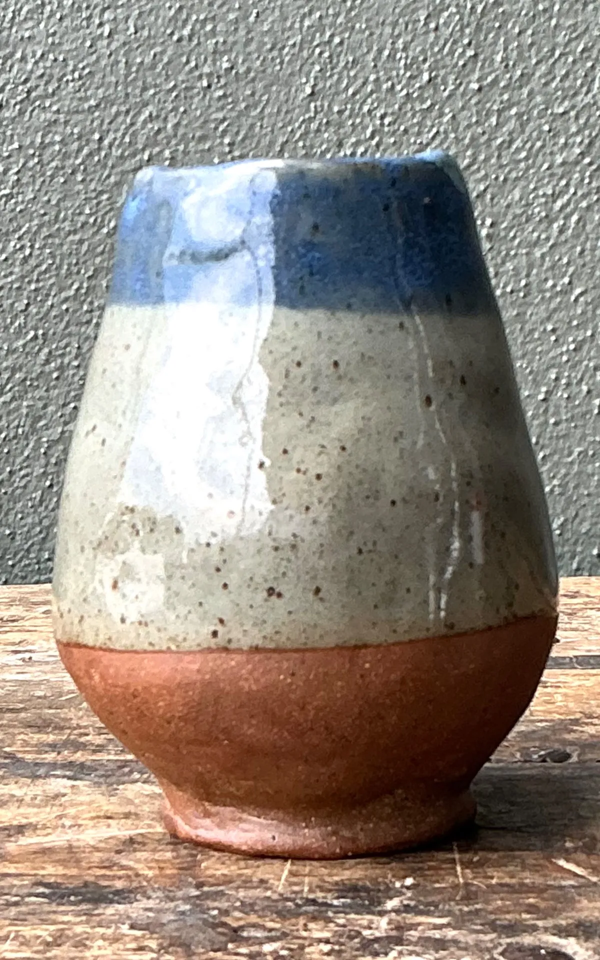 Vintage Blue and Gray Ceramic Vase — additional photo 6