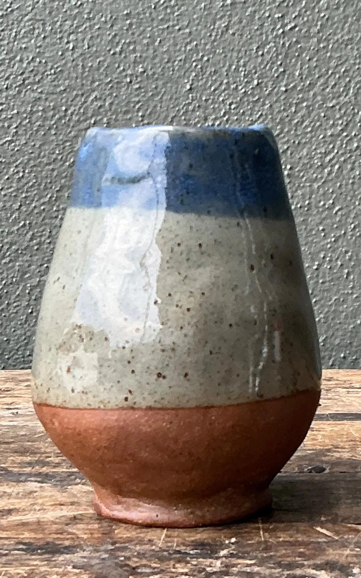 Vintage Blue and Gray Ceramic Vase — additional photo 5