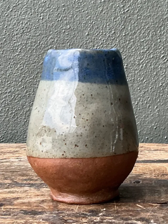Vintage Blue and Gray Ceramic Vase — additional photo 5