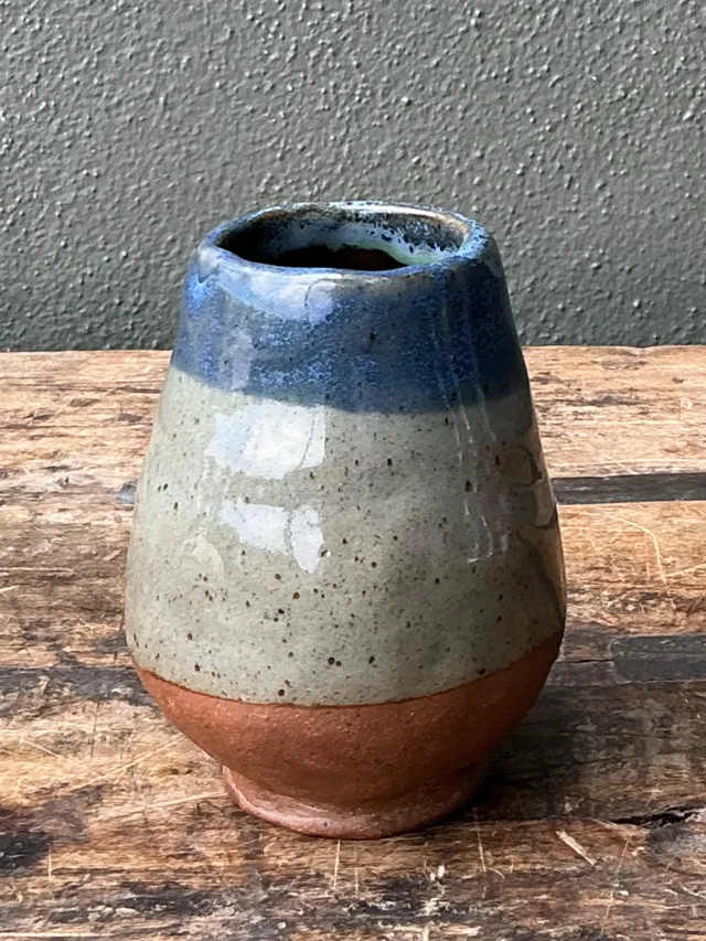 Vintage Blue and Gray Ceramic Vase — additional photo 3