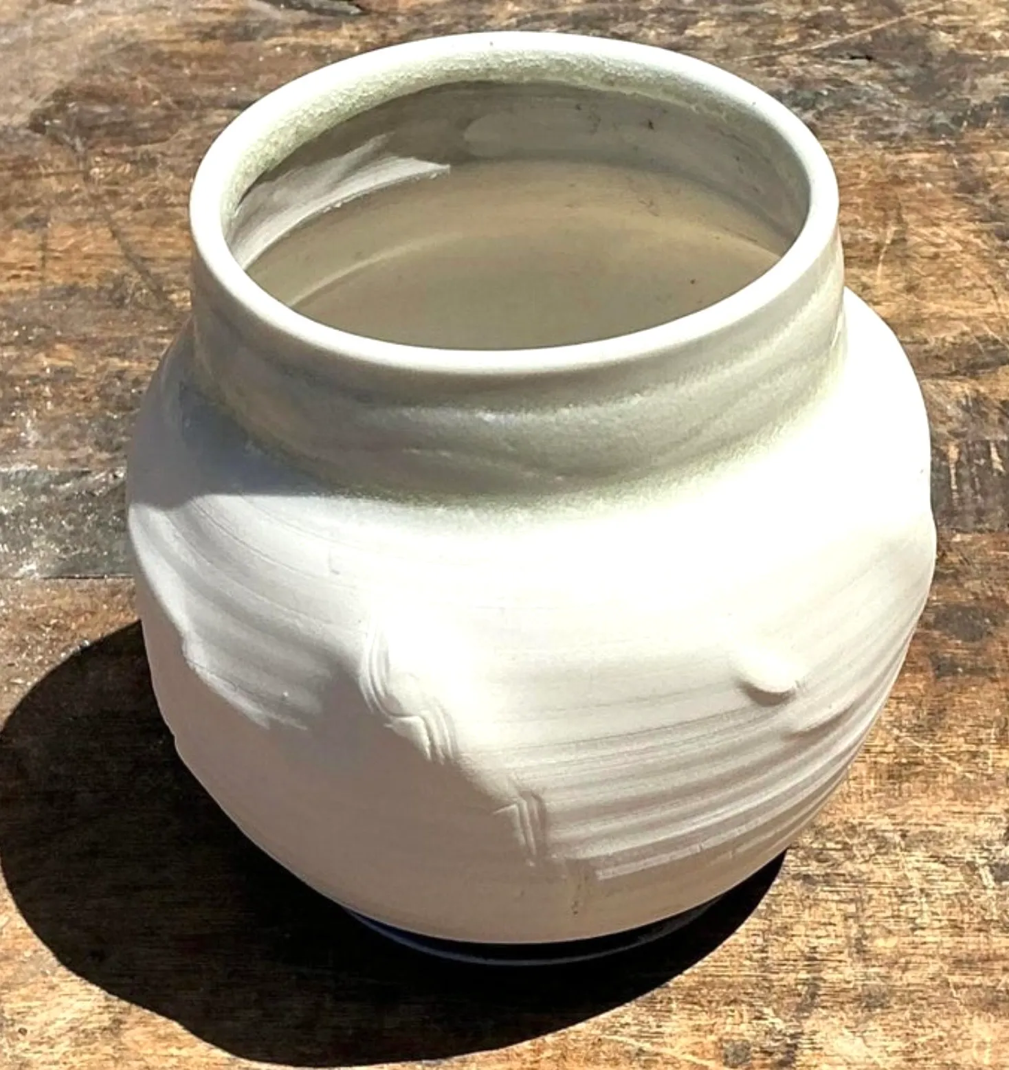 Vintage Original Studio Pottery Vase - Pottery, 3.75W x 3.75H — additional photo 2