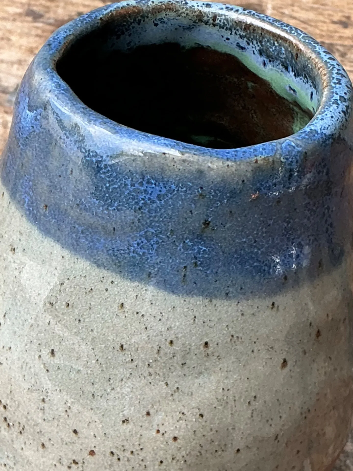 Vintage Blue and Gray Ceramic Vase — additional photo 1