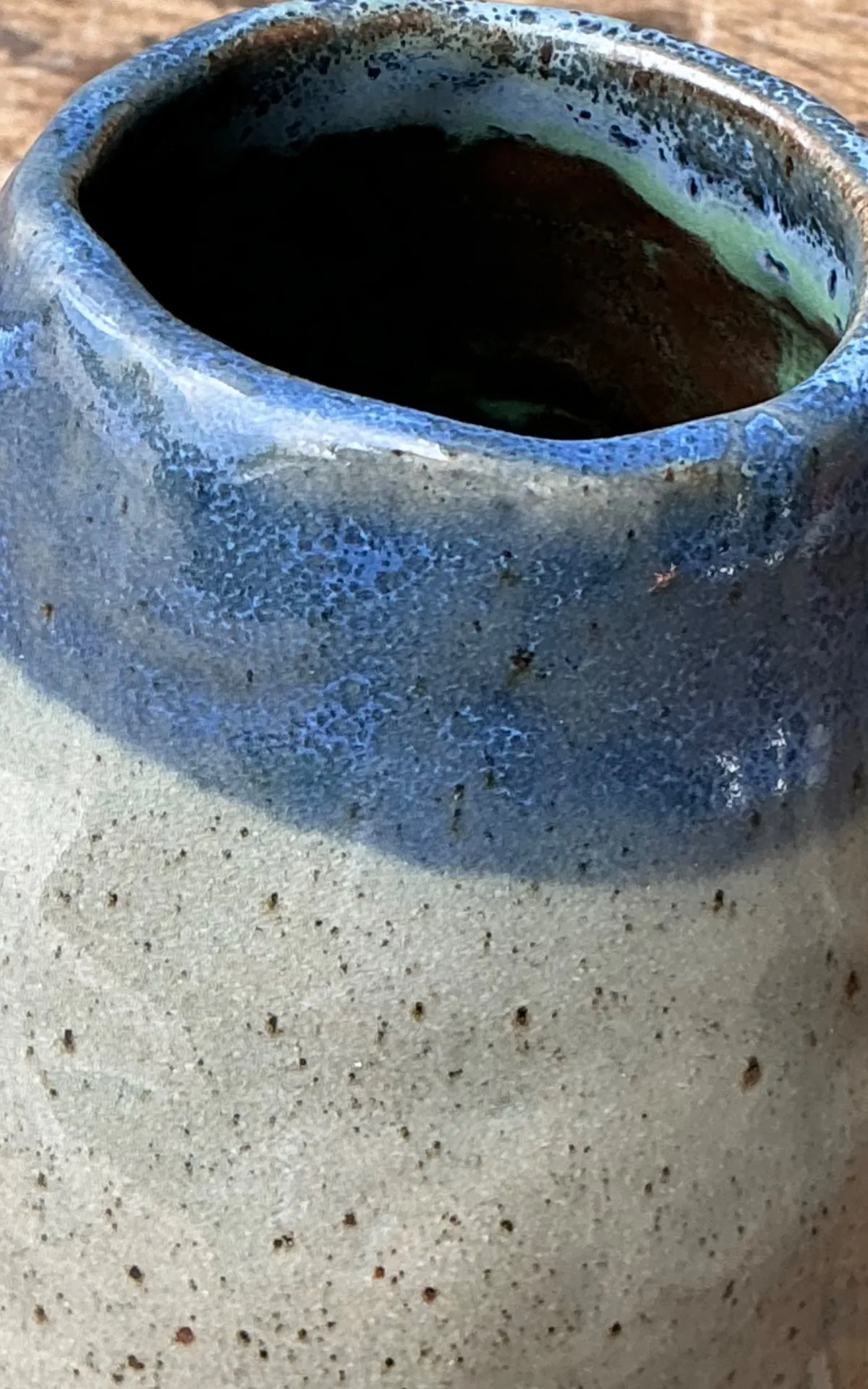 Vintage Blue and Gray Ceramic Vase